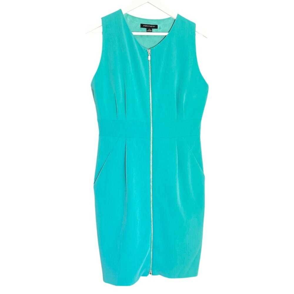 Periphery Green Sleeveless Dress | Size 8